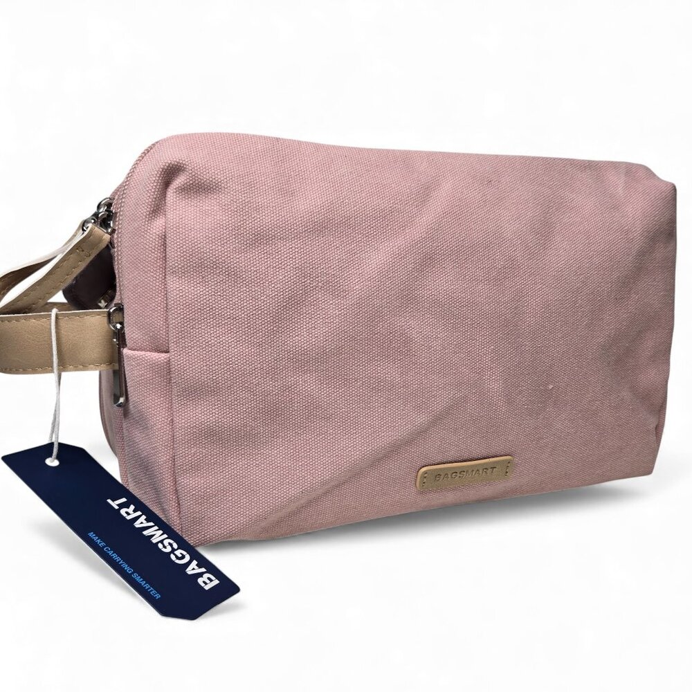 NWT Bagsmart Canvas Zip Around Travel Organizer Case with Makeup Cosmetic Pouch